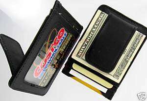 Leather Wallet w Money Clip ID Cash Credit Cards Holder  