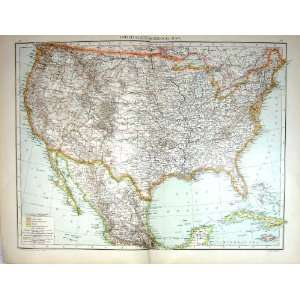 Antique Map C1893 America Florida California Cuba Jamaica 