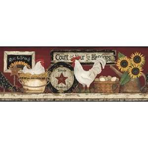   & Crafts 3 HEN AND ROOSTER Wallpaper Border CB5538BD