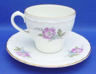 Demitasse Cup Saucer Richard Ginori Pink Blue Flowers  