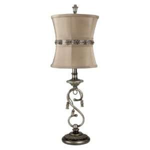 Set of 2 Pewter Finish S Curve with Tassels Table Lamps 29.25  