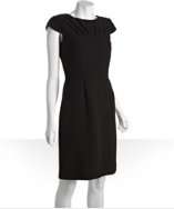 Tahari ASL black crepe pleated bodice dress style# 318339501
