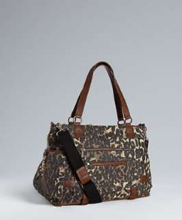 style #316206401 washed cheetah canvas Knocked Up diaper bag with 