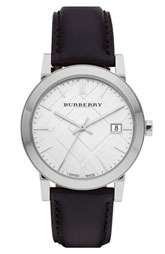 Burberry Timepieces Check Stamped Round Dial Watch $395.00