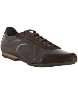 Ferragamo chocolate leather Nabix sneakers  