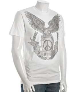 Rawyalty white rhinestone Peace Eagle crewneck t shirt   up 