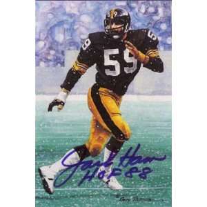 Jack Ham Autographed Pittsburgh Steelers Goal Line Art