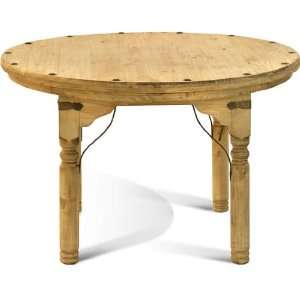  Mexican Rustic Indian Round Dining Set with 6 Chairs 