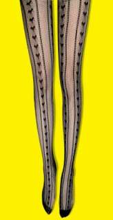 Lace Pattern Heart Fishnet Tights Pantyhose y43 black  