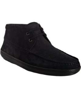 Tods night blue suede Barca moc toe chukkahs   