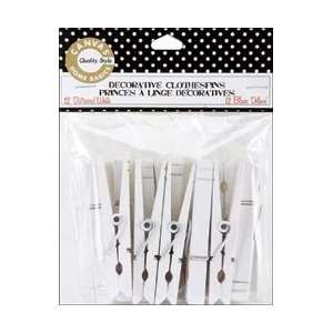  Canvas Corp Decorative Clothespins 12/Pkg White; 3 Items 