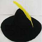 BLACK FELT HILLBILLY HAT WITH FEATHER & CORN COB PIPE