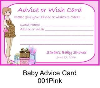 BABY SHOWER Advice Wish Cards Caucasian Pregnant Mom  