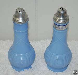 Delphite Salt Pepper Shakers Jeanette Glass Company  