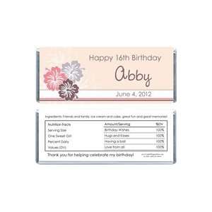 BD251   Birthday Hibiscus Flowers Candy Bar Wrappers  