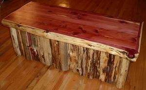 Amish Rustic Cedar Chest Trunk Wooden Blanket Box 4  