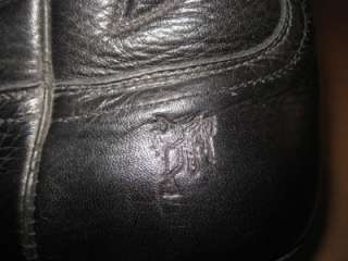 VINTAGE Custom Black Leather Red Heart Eagle Detail Cowboy Boots Women 