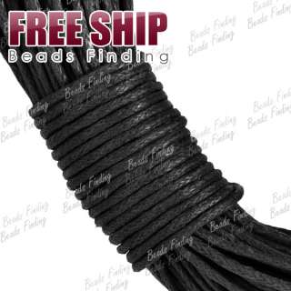 20m Black Waxed Cotton Cord Thread Wire Finding For Bracelet Necklace 