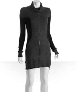 Wyatt charcoal cashmere blend two tone turtleneck dress   up 