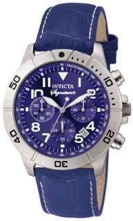   Mens Sport Blue Sporty Leather Chronograph 7282 Tachometer Date Watch