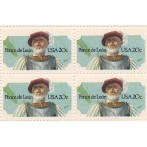  Ponce de Leo Set of 4 x 20 Cent US Postage Stamps NEW Scot 