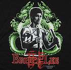   Lee Twin Dragons T Shirt Black Martial Arts Yin Yang Nunchucks BABA