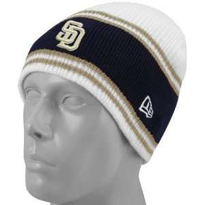  New Era San Diego Padres Navy Blue 5 Stripe Knit Beanie 