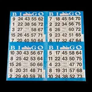  4 on Blue Bingo Paper Cards   750 sheets   3000 cards 