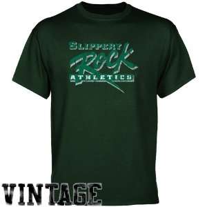 Slippery Rock Pride Forest Green Distressed Logo Vintage T shirt