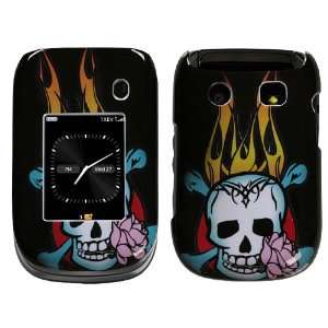  BlackBerry Style 9670 Skull Fire Hard Case Snap on Cover 