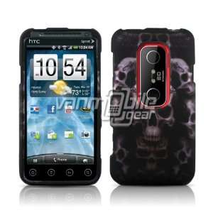 HTC EVO 3D (Sprint)   Black Ancient Skull Design Hard 2 Pc Case Cover 