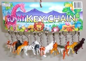144 (12 dozen) Animal Key Chains Carded Wholesale Lot  