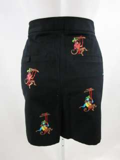 NWT C J LAING Black Embroidered Monkey Shorts Sz 8  