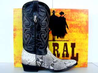 Corral Mens Natural Python/Black Goat Cowboy Boots  