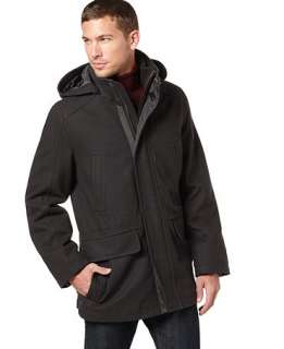 Tommy Hilfiger Coats, Melton Hooded Stadium Coat   Mens Coats 