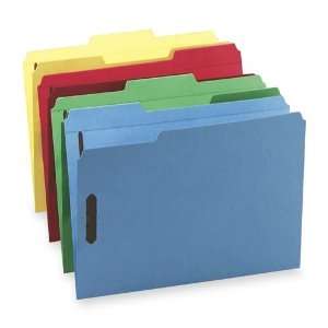   Tab Folders W/Fasteners,Letter,Blue/Green/Red/Yellow