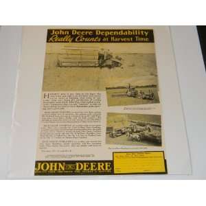  John Deere Ad Vintage 1930s 