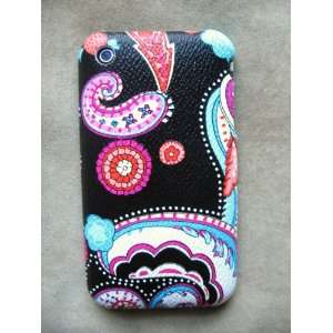  Black Paisley iPhone 3g 3gs Hard Back Case Cover 
