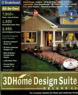 3D Home Design Suite Deluxe 4.0 + Manual PC CD house architect 