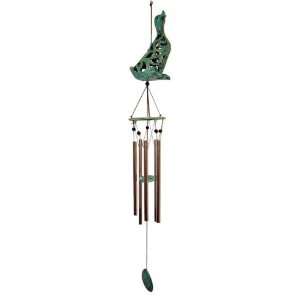  Resin Green Duck Figurine Musical Wind Chime Patio, Lawn & Garden
