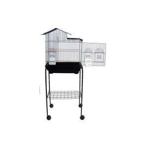   New Bird Cage Vila Top 18x14x46 With Stand On Wheels,BLK
