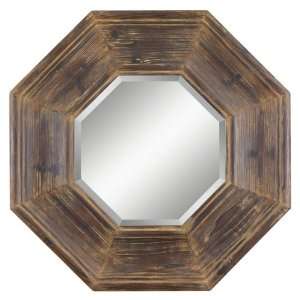  Worn Chestnut with Pecan Glaze Octagonal Wall Mirror