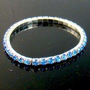   Row Bridal Gemstone Pearl Crystal Bead Elastic Bangle Bracelet Costume
