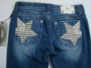   Womens True Blue Star Boot Cut Rhinestone Jeans 30 x 33 JP6042B  