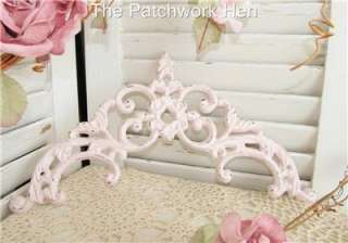 Shabby Pink Cottage Paris Chic Distressed Ornate Arched Cast Iron 