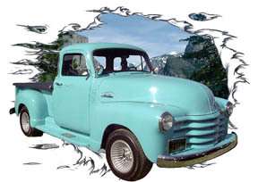1954 Blue Chevy Pickup Truck Hot Rod Mt T Shirt 54  