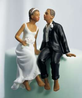 WEDDING BRIDE AND GROOM SITTING ON CAKE TOPPER TOPS 068180001033 