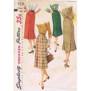  Simplicity 1731 Vintage Sewing Pattern Womens Pleated 