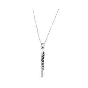  Sterling Silver Large Woodwind Instrument Flute Necklace Jewelry
