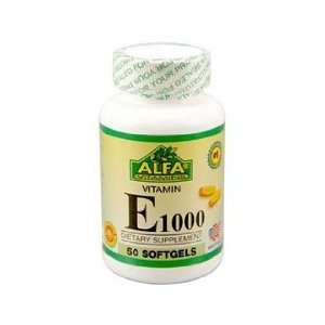 Alfa Vitamins Vitamin E 1000 IU 50 softgels Antioxidant 